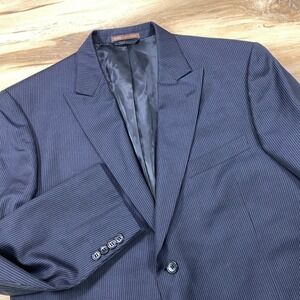 BCBG Attitude Blazer Men 44 Reg Pinstripe 100% Wool Classic Black Professional